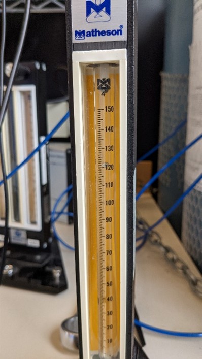 Right: Flowmeter used to measure flow rate of miniPID pump.